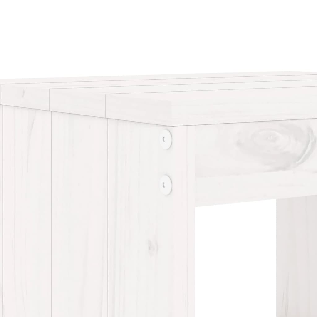 Set Bar Da Giardino 5 Pz Bianco In Legno Massello Di Pino - Image 5