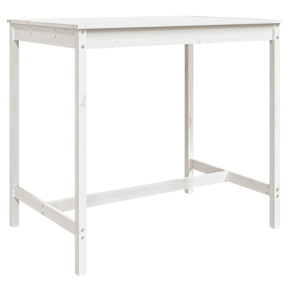Set Bar Da Giardino 5 Pz Bianco In Legno Massello Di Pino - Image 6