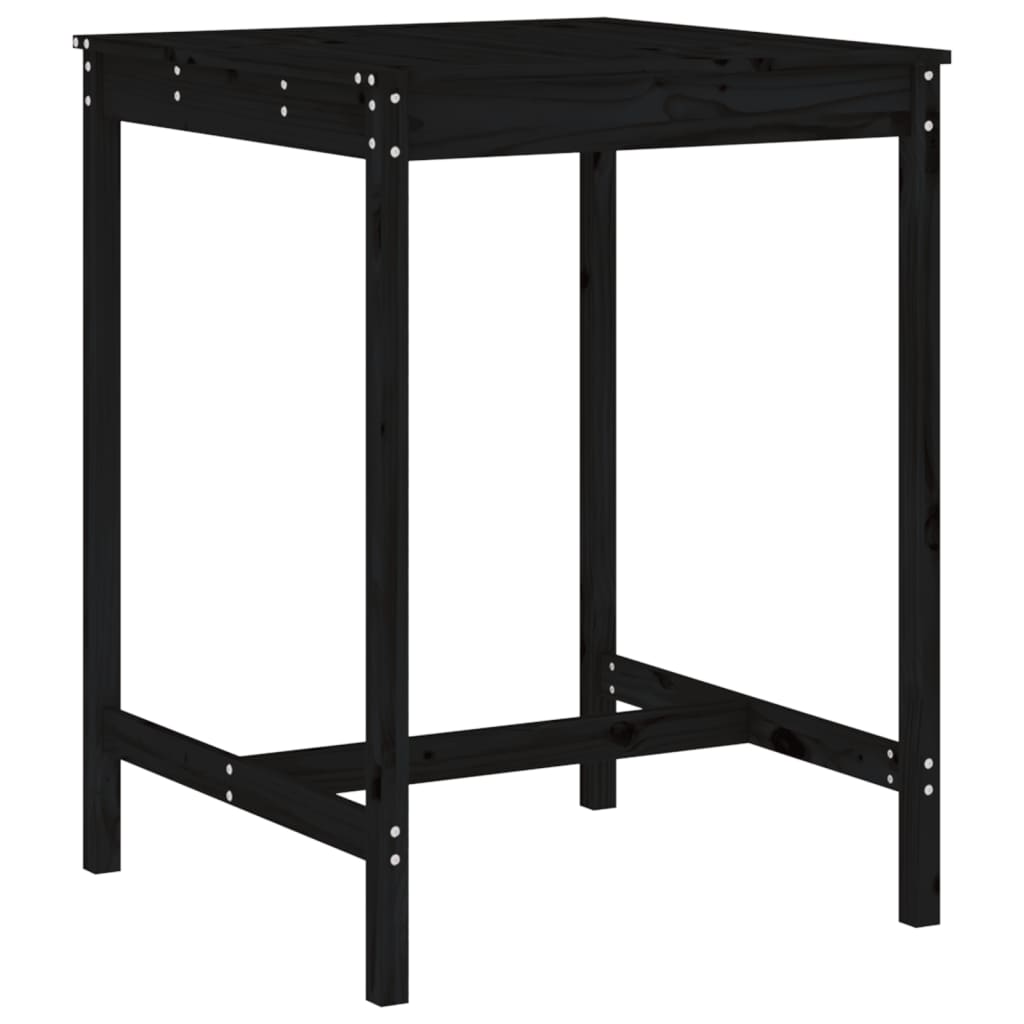 Set Bar Da Giardino 3 Pz Nero In Legno Massello Di Pino - Image 6
