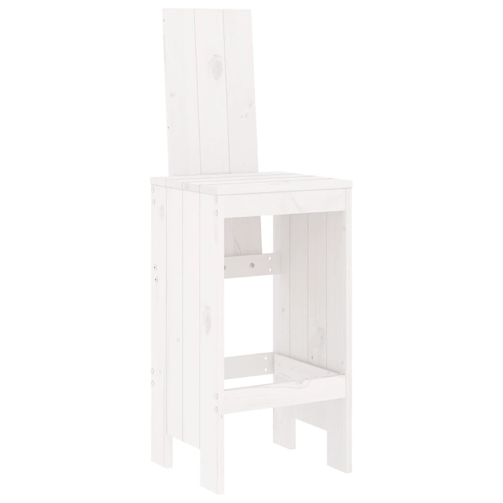 Set Bar Da Giardino 5 Pz Bianco In Legno Massello Di Pino - Image 4