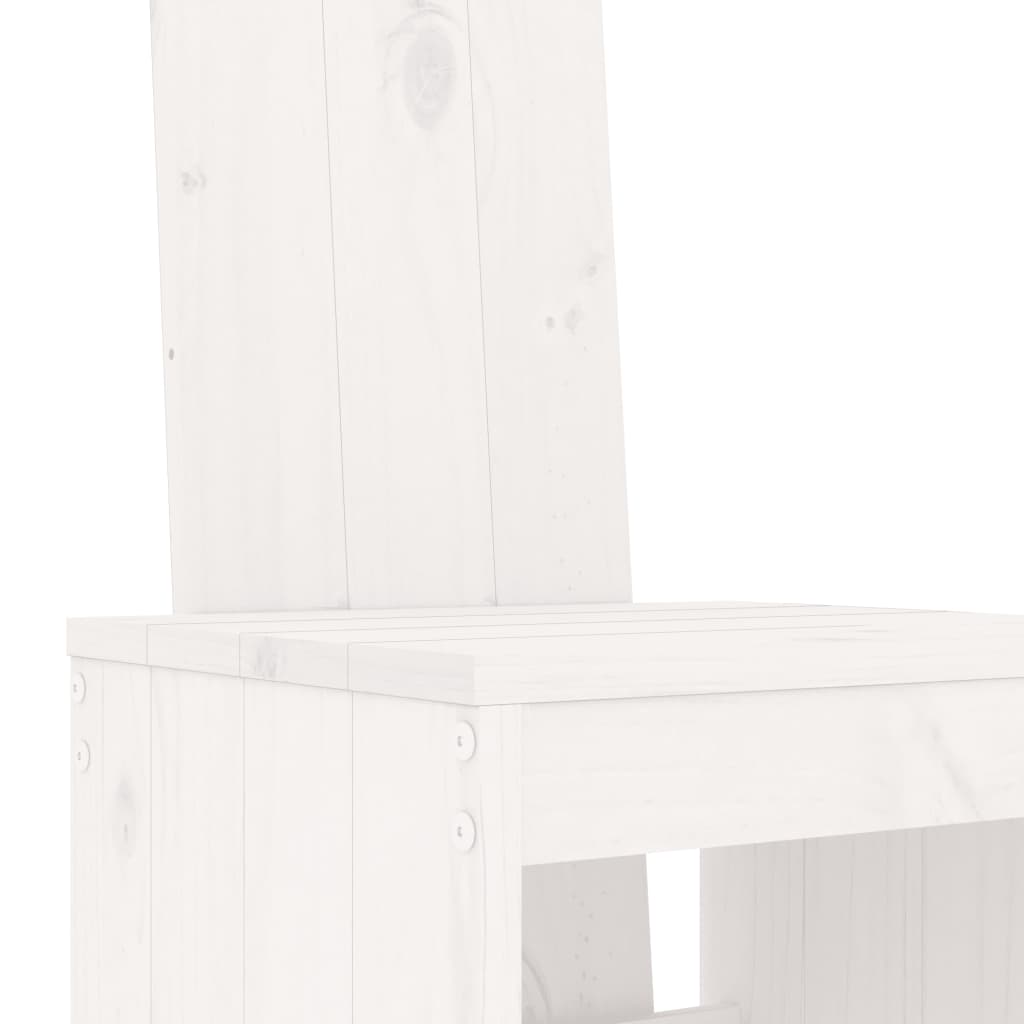 Set Bar Da Giardino 5 Pz Bianco In Legno Massello Di Pino - Image 5