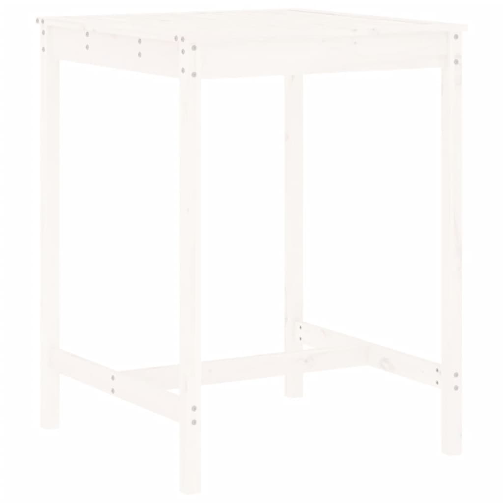 Set Bar Da Giardino 5 Pz Bianco In Legno Massello Di Pino - Image 6