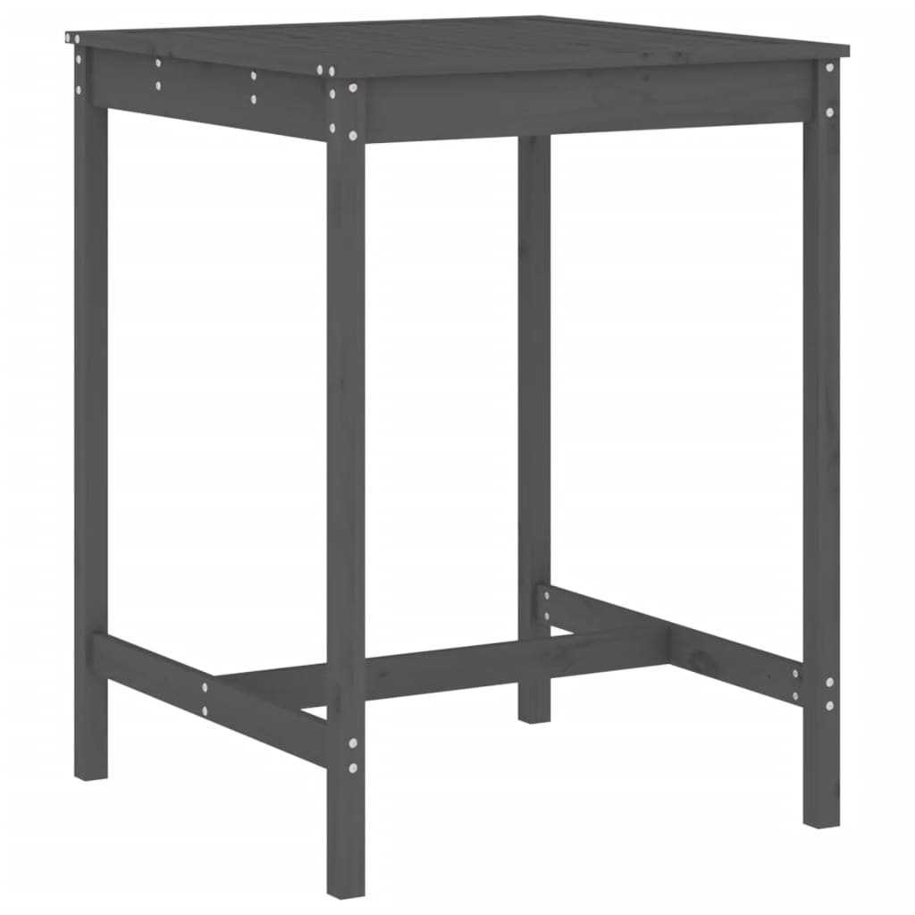 Set Bar Da Giardino 3 Pz Grigio In Legno Massello Di Pino - Image 6