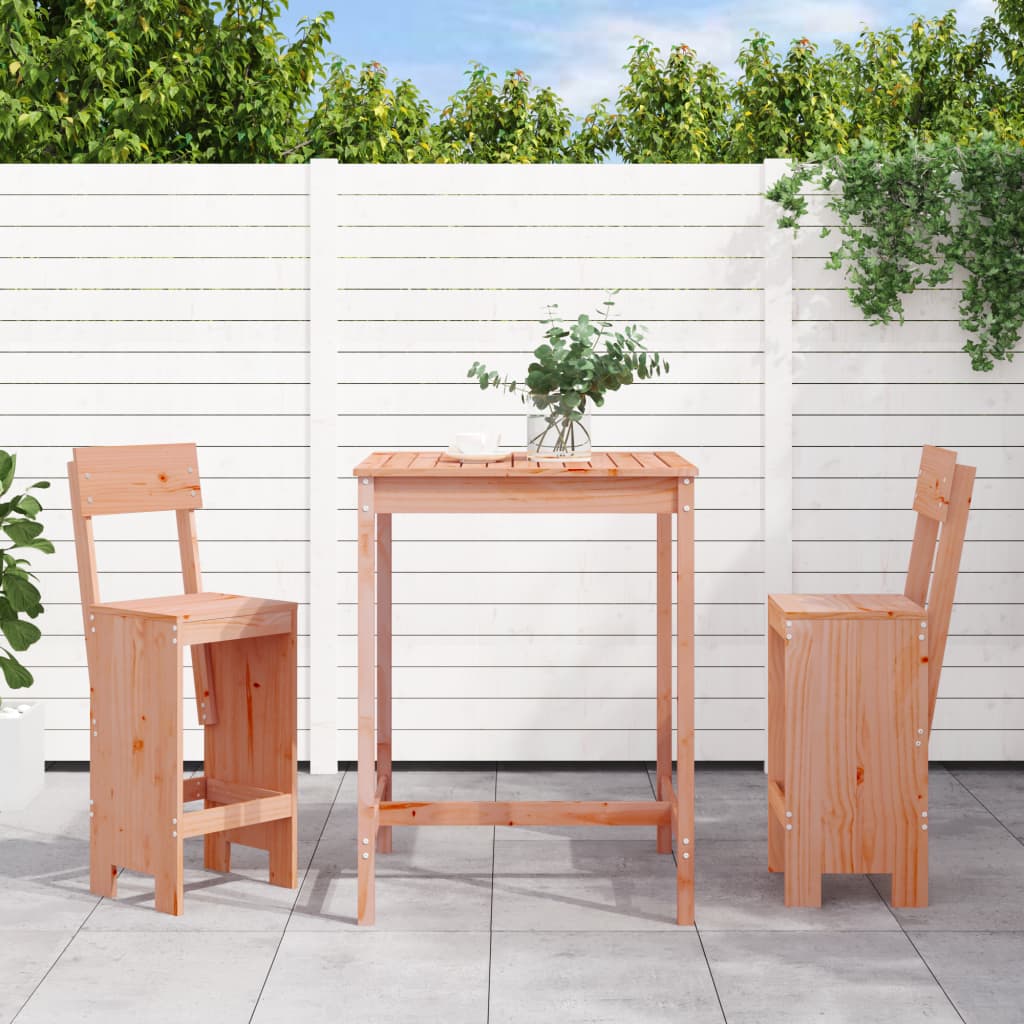 Set Da Bar Da Giardino 3 Pz In Legno Massello Di Douglas