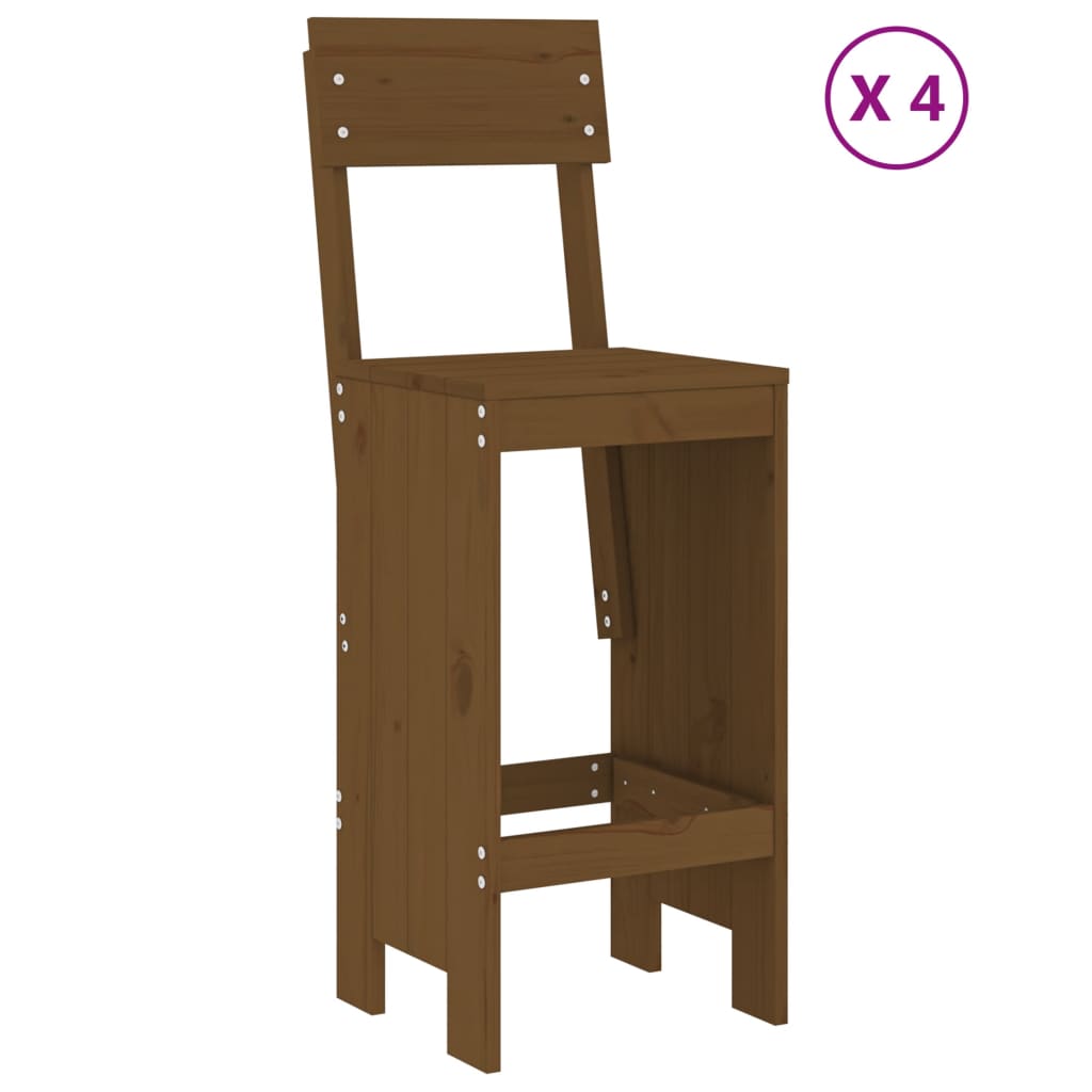 Set Bar Da Giardino 5 Pz Ambra In Legno Massello Di Pino - Image 3
