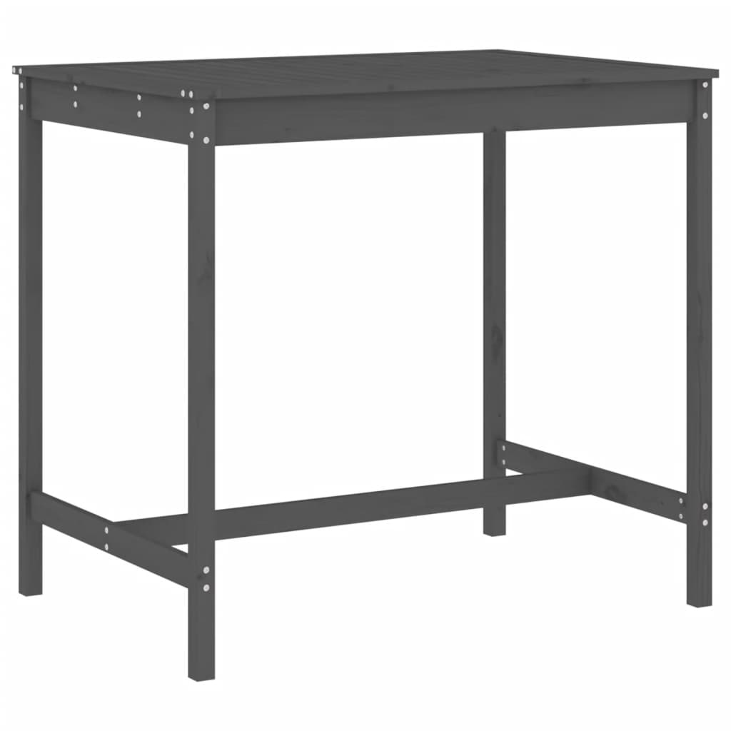 Set Bar Da Giardino 5 Pz Grigio In Legno Massello Di Pino - Image 6