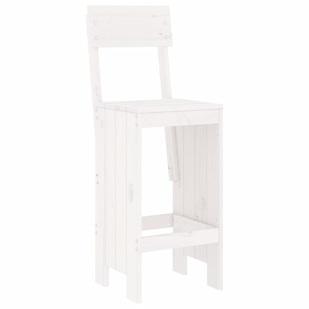 Set Bar Da Giardino 7 Pz Bianco In Legno Massello Di Pino - Image 4