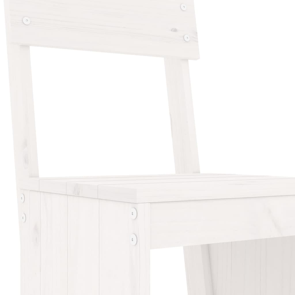 Set Bar Da Giardino 7 Pz Bianco In Legno Massello Di Pino - Image 5