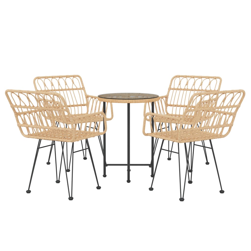 Set Da Pranzo Da Giardino 5 Pz In Polyrattan - Image 3
