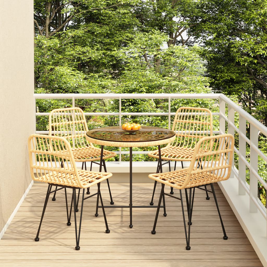Set Da Pranzo Da Giardino 5 Pz In Polyrattan