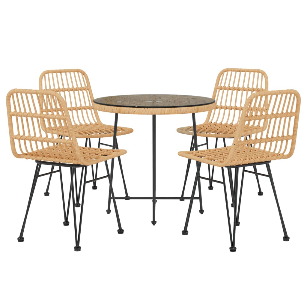 Set Da Pranzo Da Giardino 5 Pz In Polyrattan - Image 3