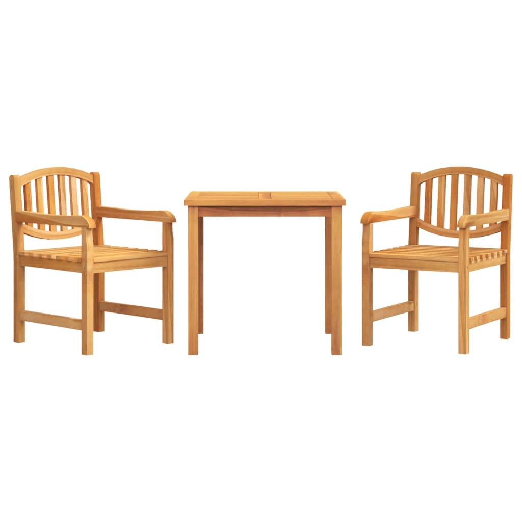 Set Da Pranzo Per Giardino 3 Pz In Legno Massello Di Teak - Image 2
