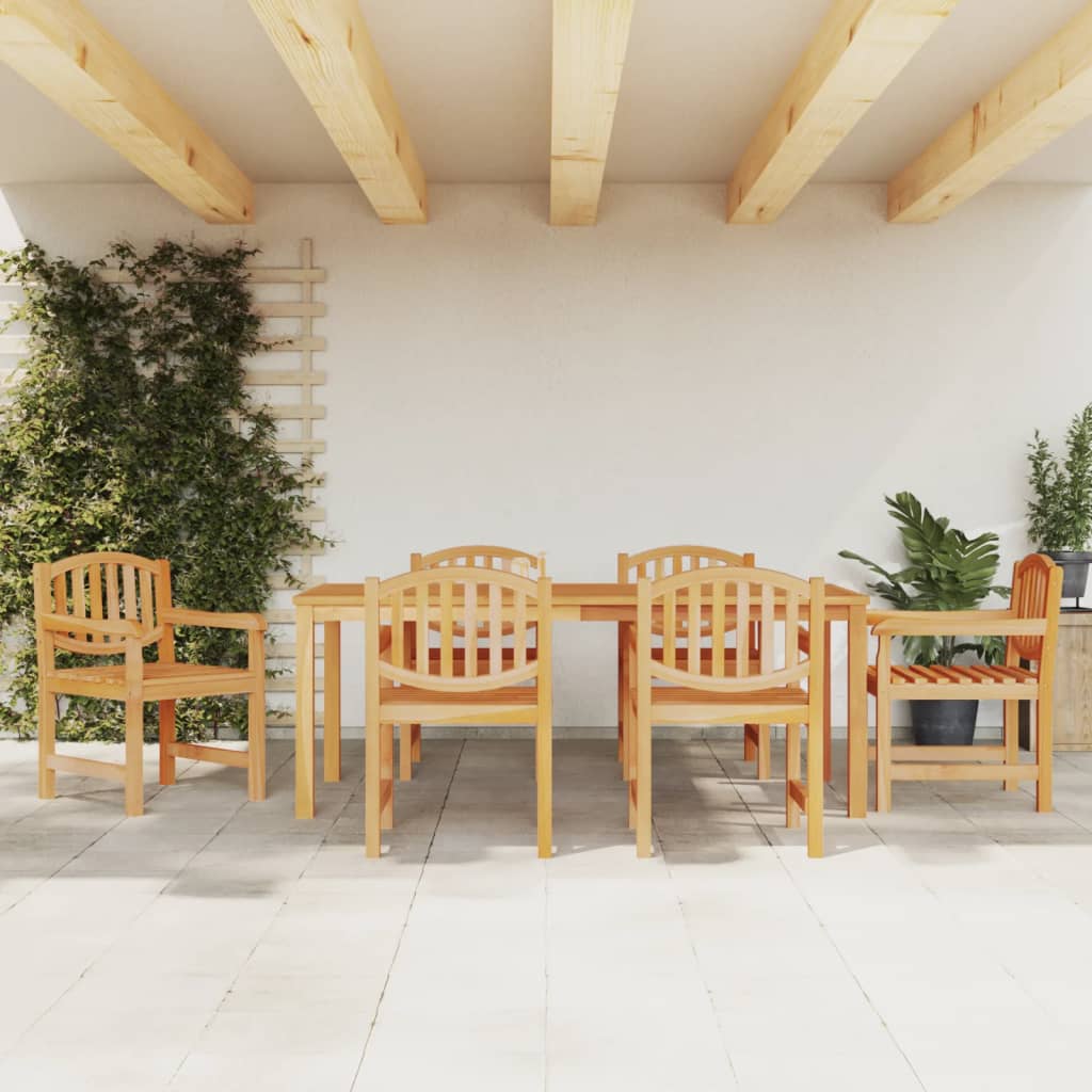 Set Da Pranzo Da Giardino 7 Pz In Legno Massello Di Teak