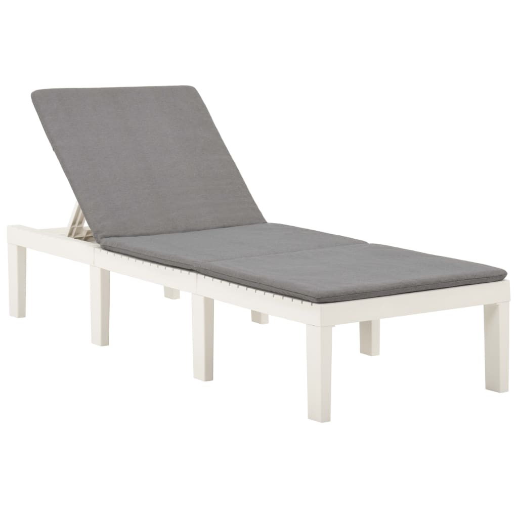 Lettino Prendisole Con Cuscino Plastica Bianco