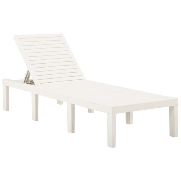 Lettino Prendisole Con Cuscino Plastica Bianco - Image 5