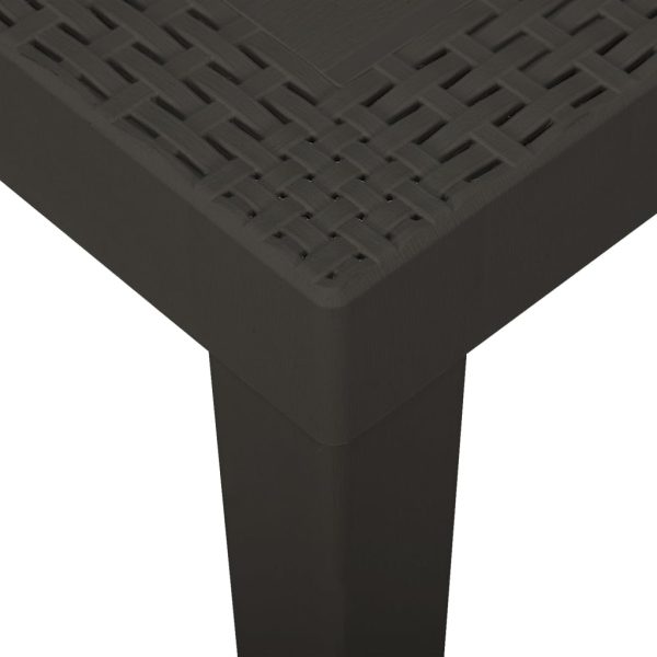 Tavolo Da Giardino Antracite 79x65x72 Cm In Plastica - Image 4
