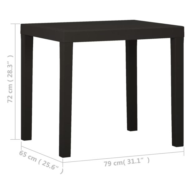 Tavolo Da Giardino Antracite 79x65x72 Cm In Plastica - Image 5