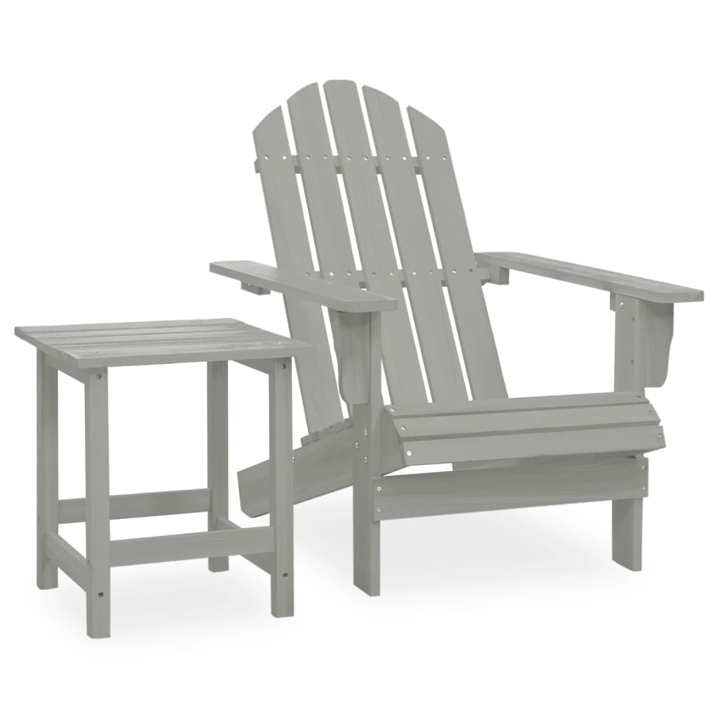 Sedia Da Giardino Adirondack Con Tavolino Legno Abete Grigio