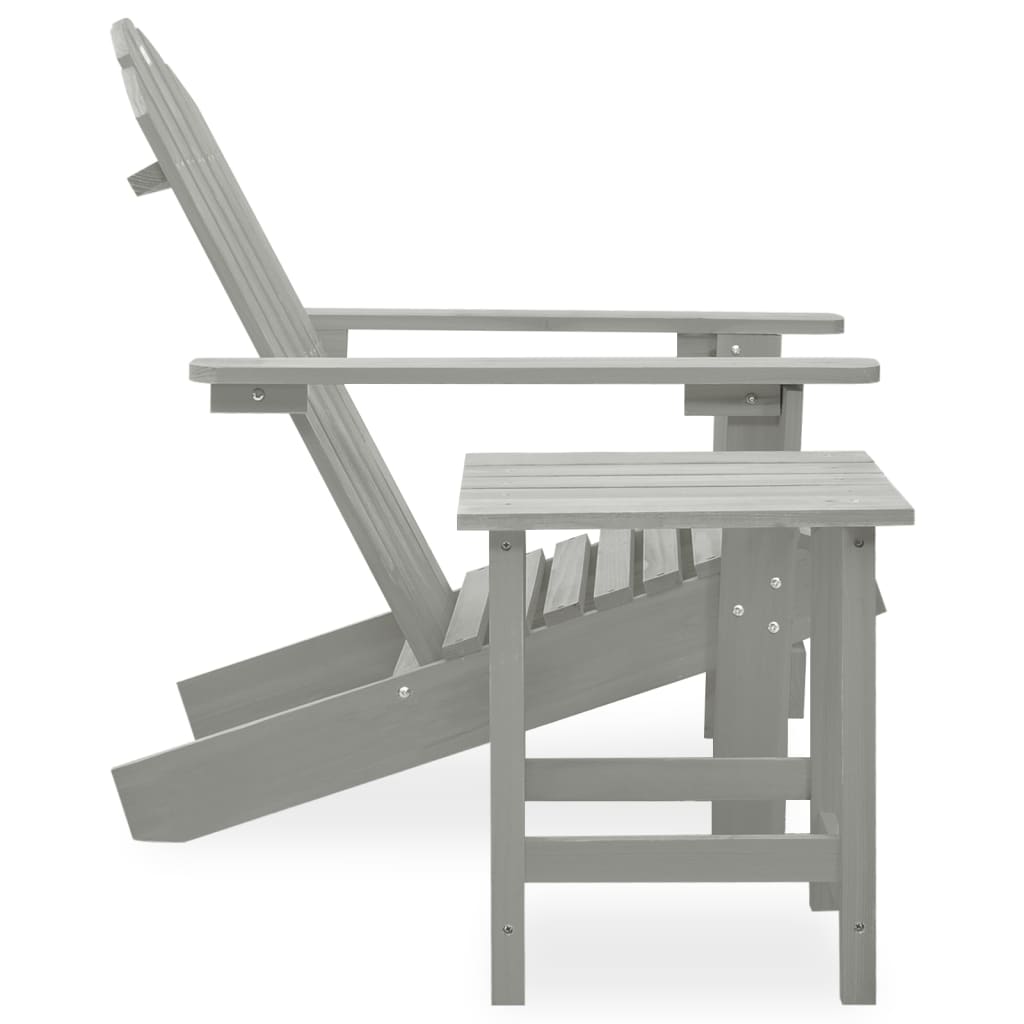 Sedia Da Giardino Adirondack Con Tavolino Legno Abete Grigio - Image 3