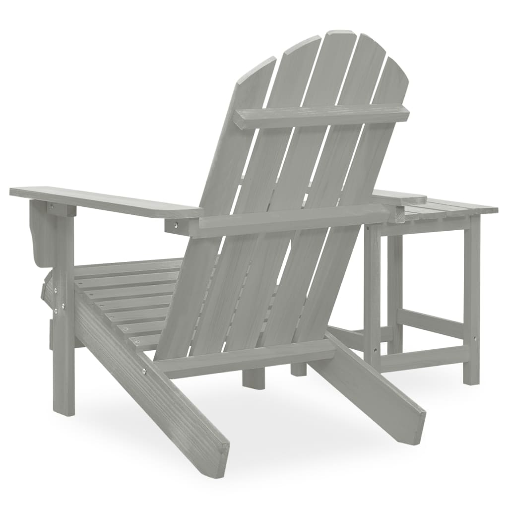 Sedia Da Giardino Adirondack Con Tavolino Legno Abete Grigio - Image 4