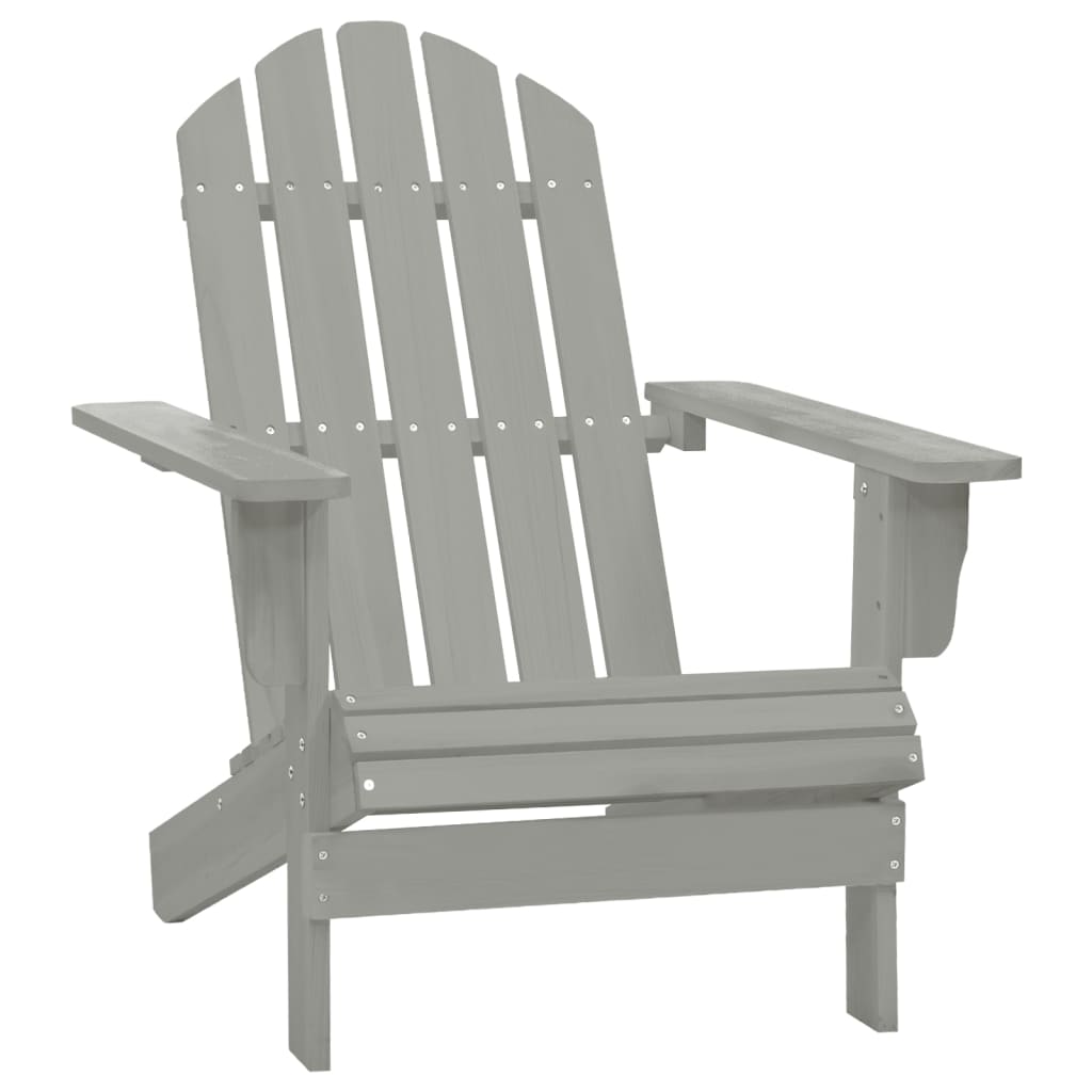 Sedia Da Giardino Adirondack Con Tavolino Legno Abete Grigio - Image 5