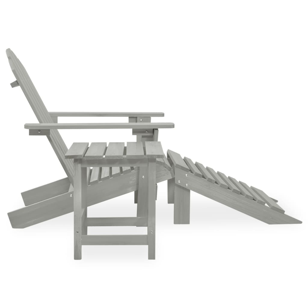 Sedia Giardino Adirondack Ottomana Tavolo Abete Massello Grigio - Image 3