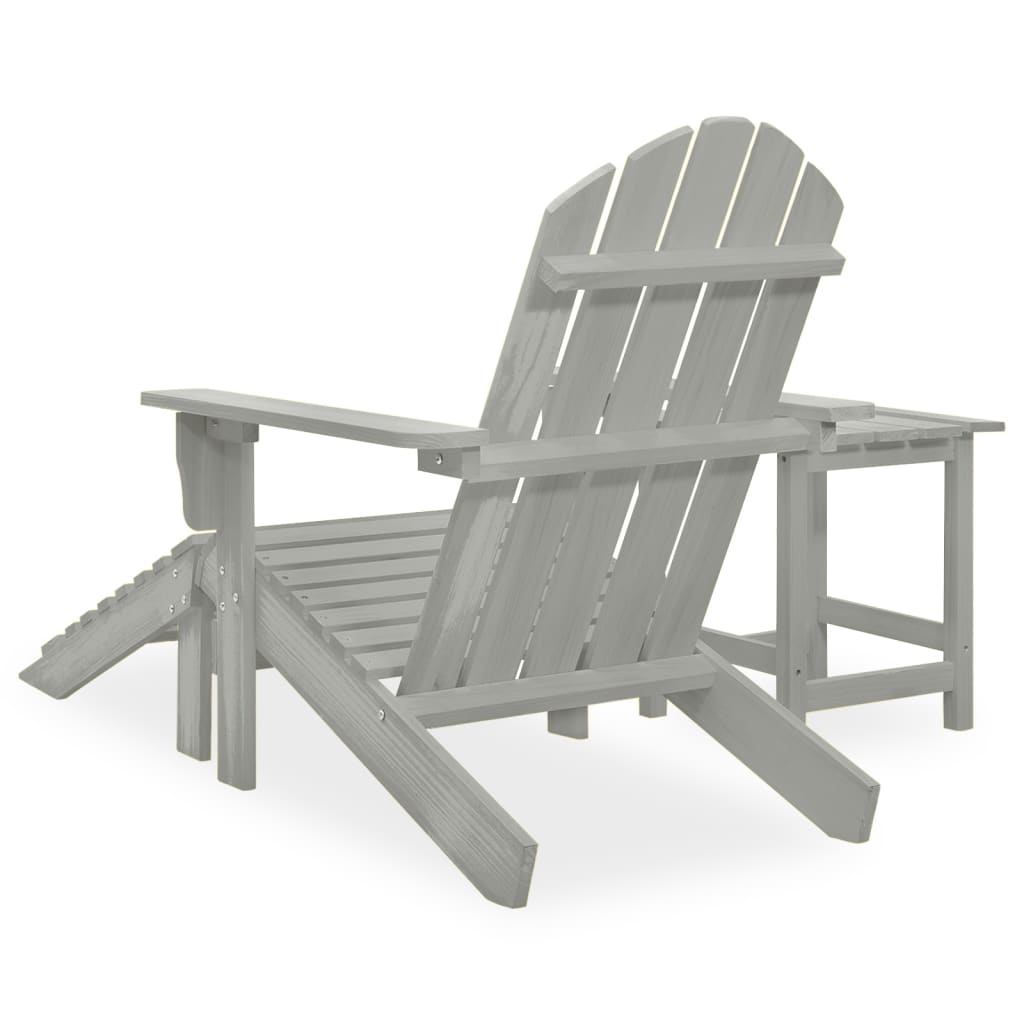 Sedia Giardino Adirondack Ottomana Tavolo Abete Massello Grigio - Image 4