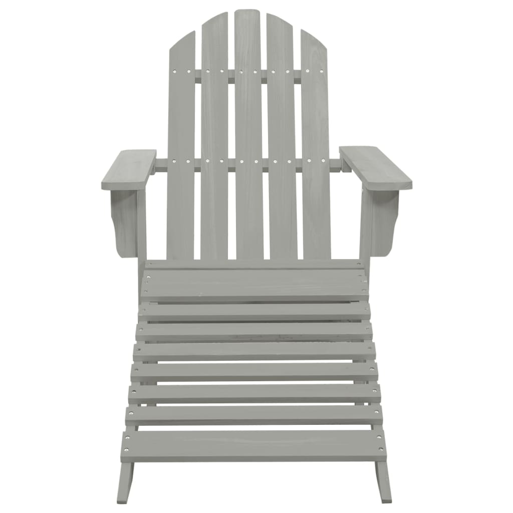 Sedia Giardino Adirondack Ottomana Tavolo Abete Massello Grigio - Image 6