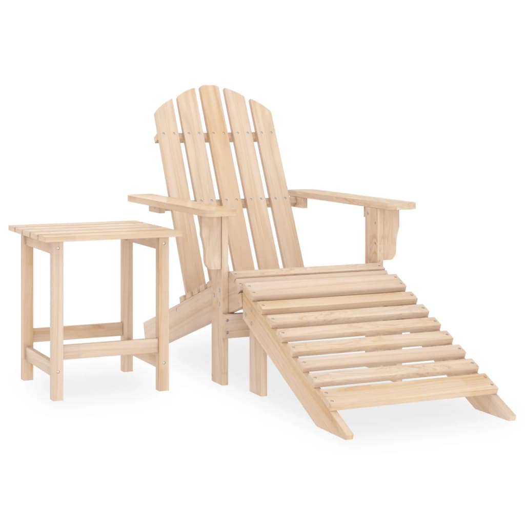 Sedia Adirondack Con Poggiapiedi E Tavolo Massello Di Abete