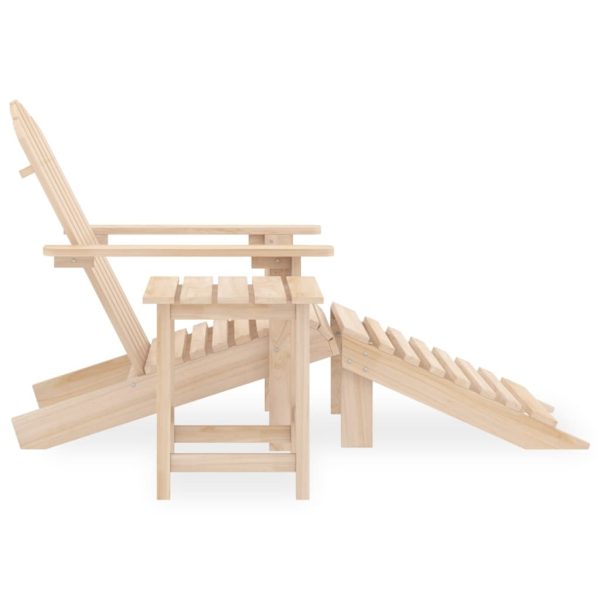 Sedia Adirondack Con Poggiapiedi E Tavolo Massello Di Abete - Image 3