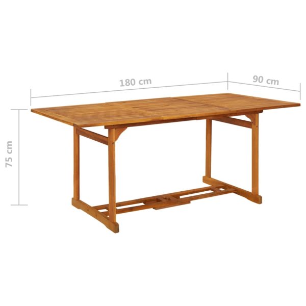 Tavolo Da Pranzo Per Esterni 180x90x75cm Legno Massello Acacia - Image 6
