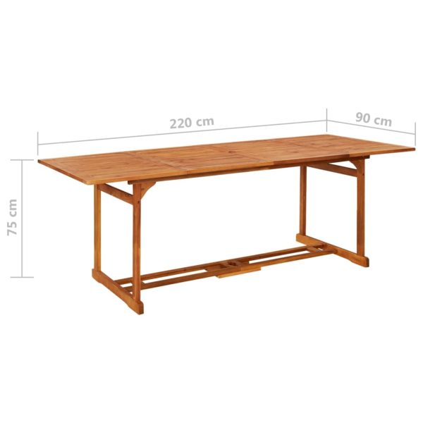 Tavolo Da Pranzo Per Esterni 220x90x75cm Legno Massello Acacia - Image 6