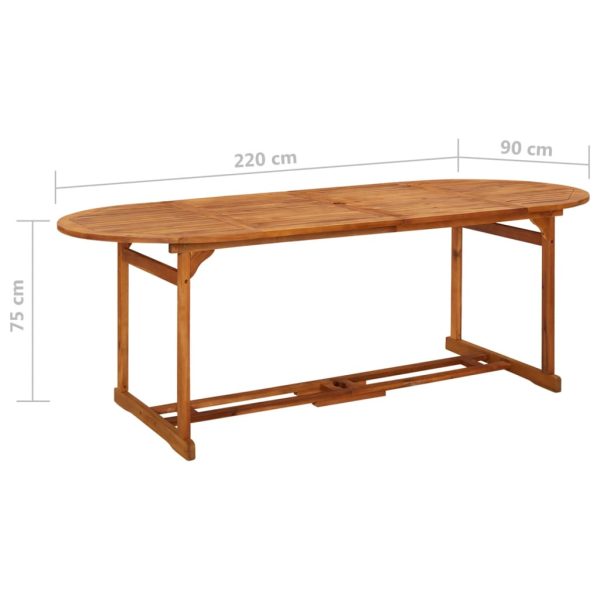 Tavolo Da Pranzo Per Esterni 220x90x75cm Legno Massello Acacia - Image 6