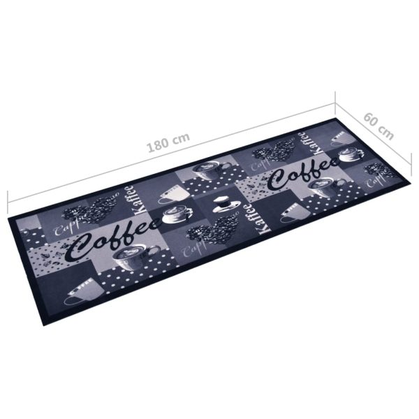 Tappetino Da Cucina Lavabile Caffè Blu 60x180 cm - Image 5