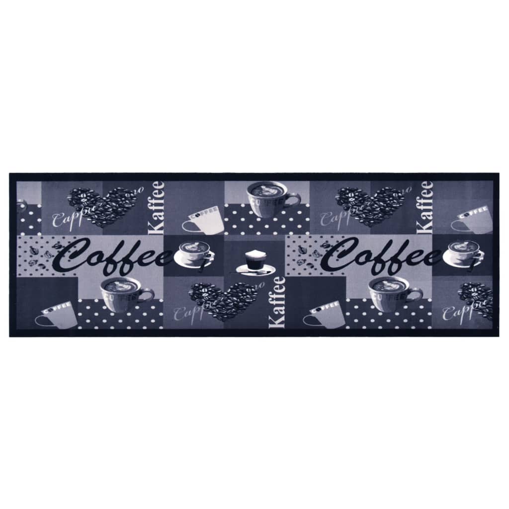 Tappetino Da Cucina Lavabile Caffè Blu 60x300 cm