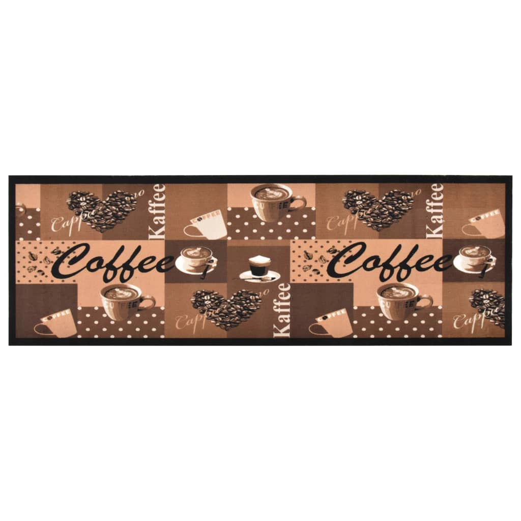Tappetino Da Cucina Lavabile Caffè Marrone 45x150 cm