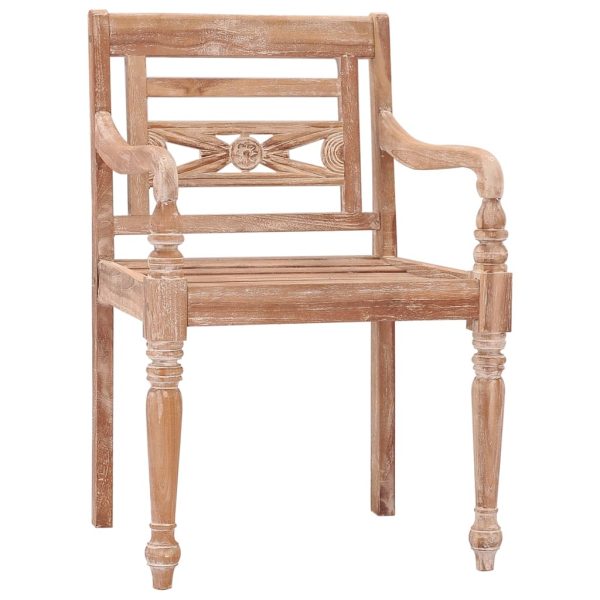 Sedie Batavia 2 Pz Bianco Slavato In Legno Massello Di Teak - Image 2