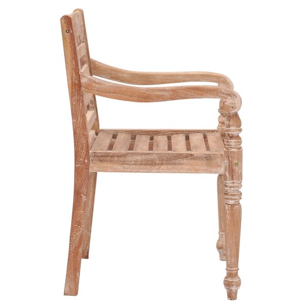 Sedie Batavia 2 Pz Bianco Slavato In Legno Massello Di Teak - Image 4