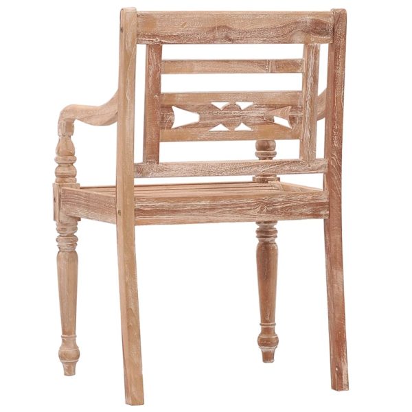 Sedie Batavia 2 Pz Bianco Slavato In Legno Massello Di Teak - Image 5