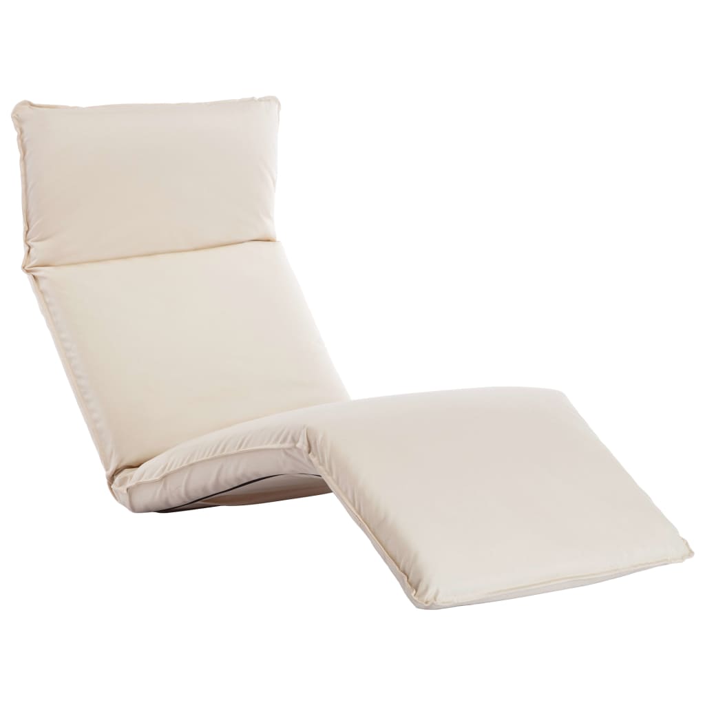 Lettino Prendisole Pieghevole In Tessuto Oxford Bianco Crema