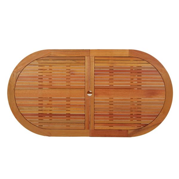 Tavolo Da Giardino 160x85x75 Cm In Legno Massello Di Eucalipto - Image 4