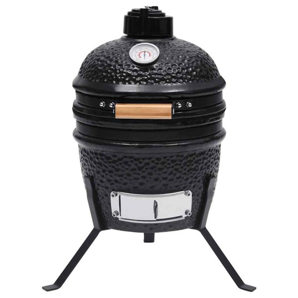 Barbecue Affumicatore 2 In 1 Kamado In Ceramica 56 Cm Nero - Image 3