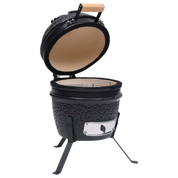 Barbecue Affumicatore 2 In 1 Kamado In Ceramica 56 Cm Nero - Image 4