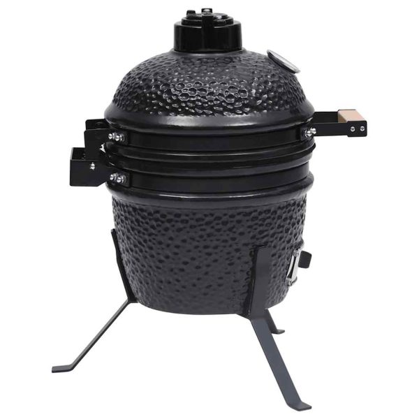 Barbecue Affumicatore 2 In 1 Kamado In Ceramica 56 Cm Nero - Image 5