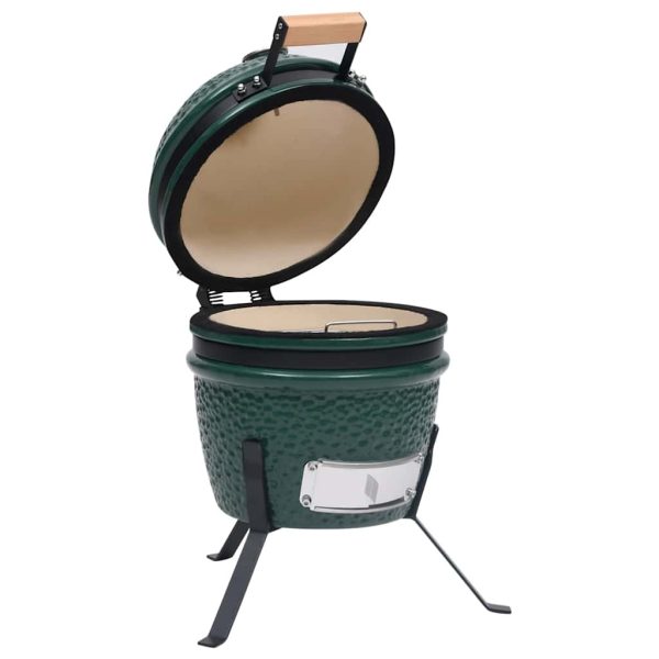 Barbecue Affumicatore 2 In 1 Kamado In Ceramica 56 Cm Verde - Image 4