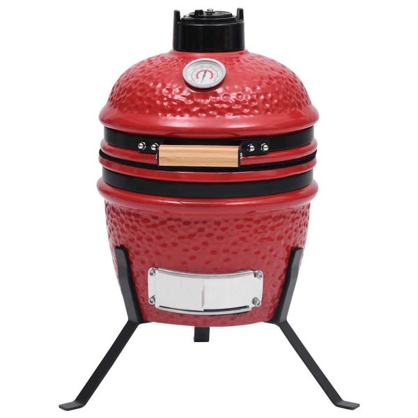 Barbecue Affumicatore 2 In 1 Kamado In Ceramica 56 Cm Rosso - Image 3