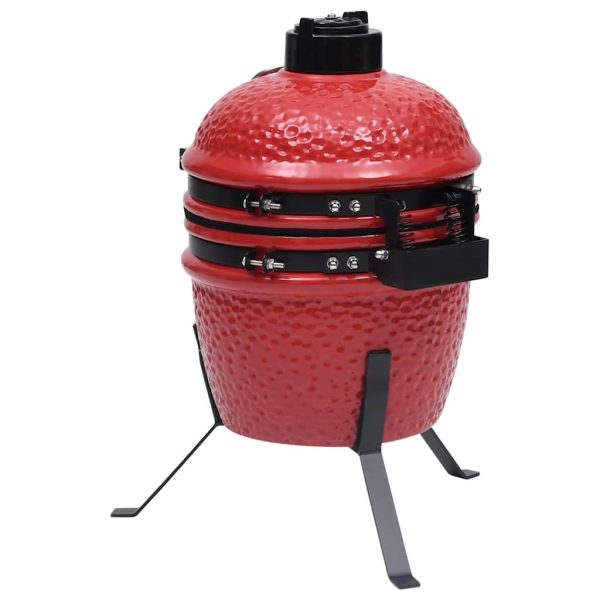 Barbecue Affumicatore 2 In 1 Kamado In Ceramica 56 Cm Rosso - Image 5