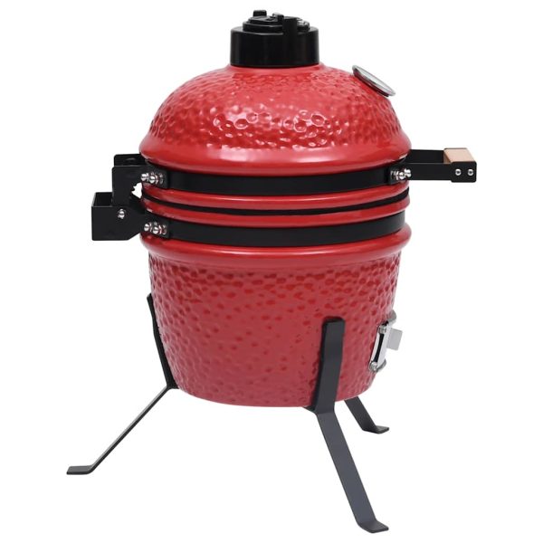Barbecue Affumicatore 2 In 1 Kamado In Ceramica 56 Cm Rosso - Image 6