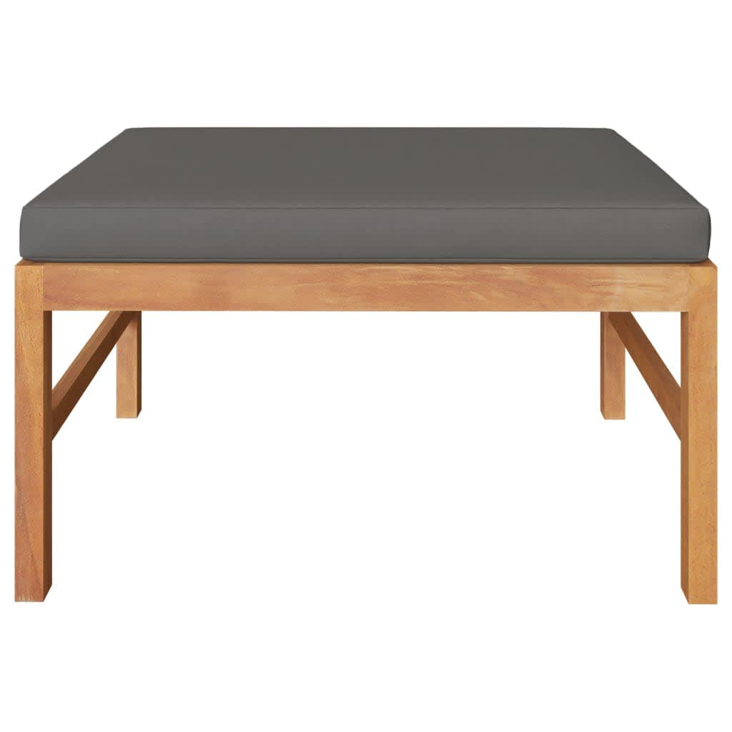 Set Divani Giardino 3 Pz Cuscini Grigio Scuro In Legno Di Teak - Image 5