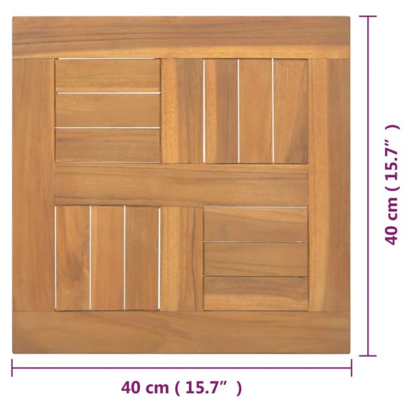 Piano Tavolo Quadrato 40x40x2,5 Cm In Legno Massello Di Teak - Image 6